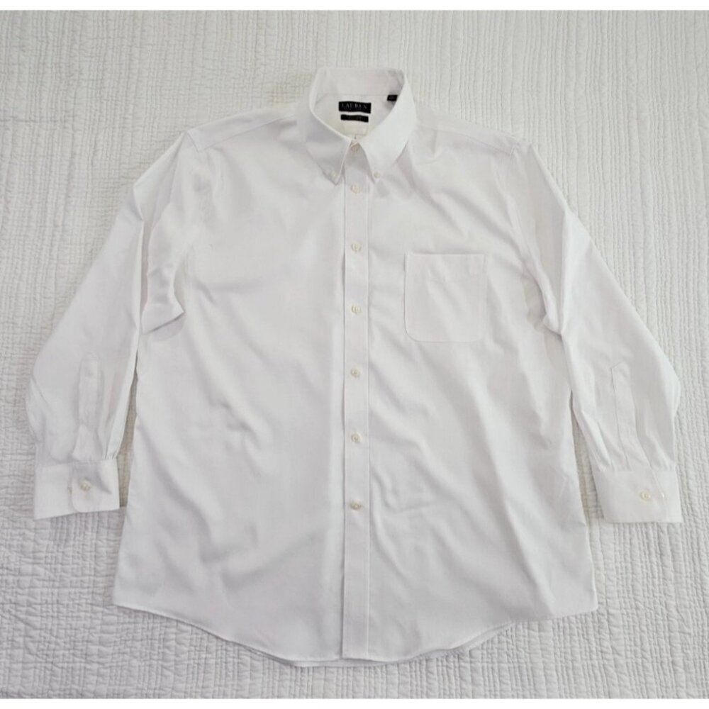 Ralph Lauren Black Label Oxford Shirt Men's XL 17 1/2 32/33 LS White Stretch EUC